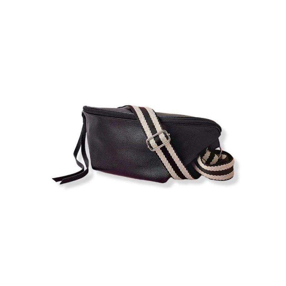 ULTA Beauty Black Crossbody Bag With Striped Strap